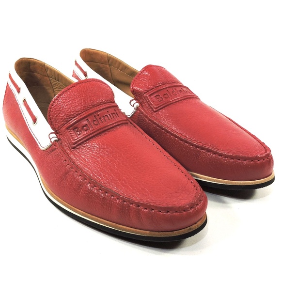 BALDININI ?? MEN\'S RED SOFT LEATHER COMFORT SUMMER LOAFERS main image 4